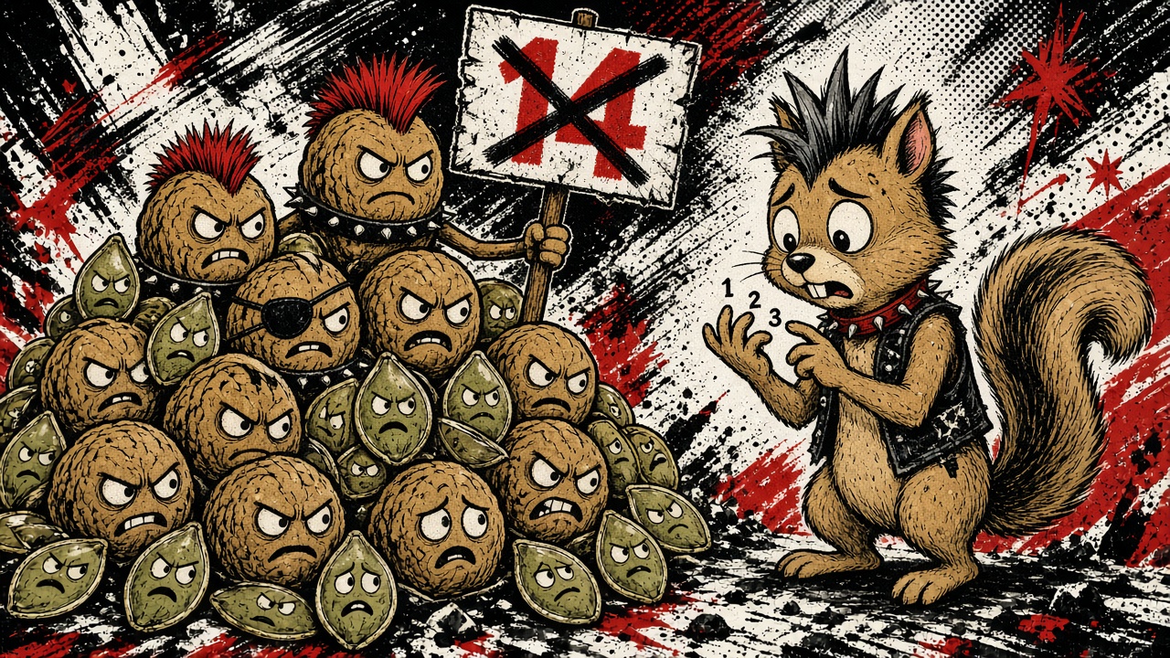 cartoon gag: WE LEARNED ABOUT NUT