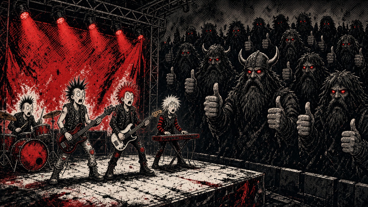 cartoon gag: WHEN YOUR HEROES WATCH YOUR SET