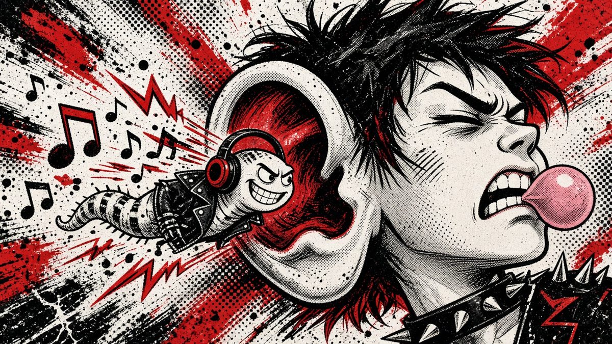cartoon gag: SCIENTISTS CONFIRM: THAT SONG IS LIVING IN YOUR HEAD RENT-FREE